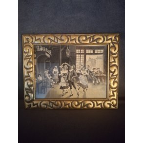 Antikt silkebroderi billede