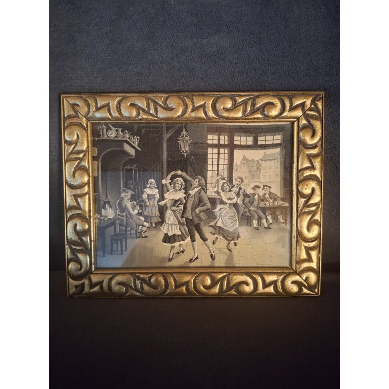 Antikt silkebroderi billede